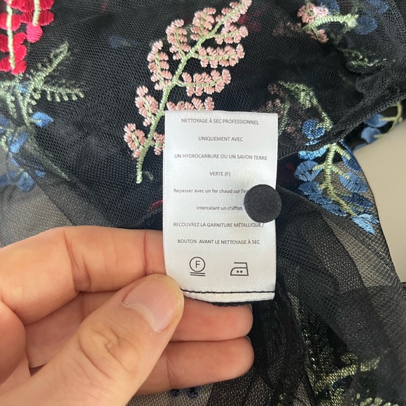 Alice McCall Time Stands Still Ruffled Embroidered Tulle Blouse in Black - Picture 12 of 13